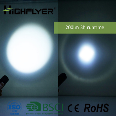 جيب التركيز أدى المصباح ، 3W LED مصباح يدوي عالية الكثافة 200LM