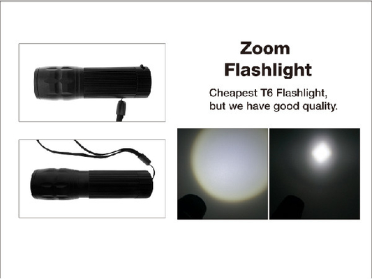 XML T6 EDC LED مصباح يدوي صغير الحجم سون زووم بحجم الجيب 4 * AAA Batteries Torch