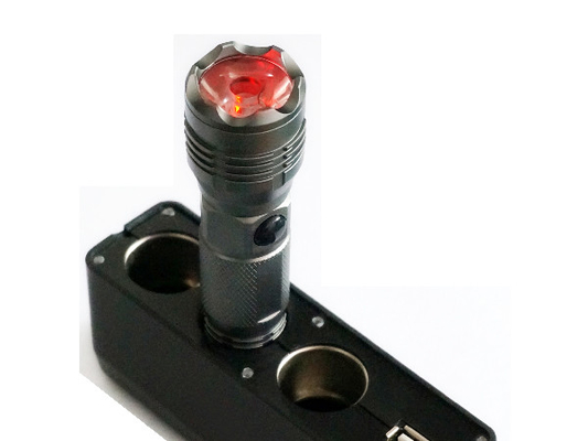 أحمر / فضي Starlite EDC LED مصباح يدوي قابلة لإعادة الشحن نوع زر التبديل